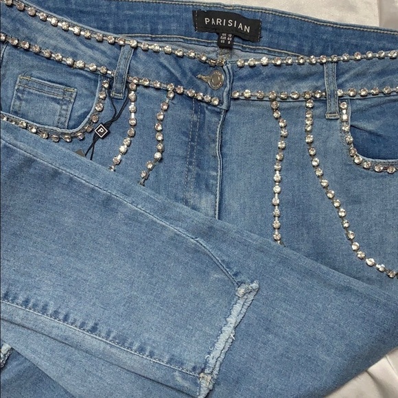 Diamond Trim Denim Skinny Jeans NWT - Picture 4 of 4